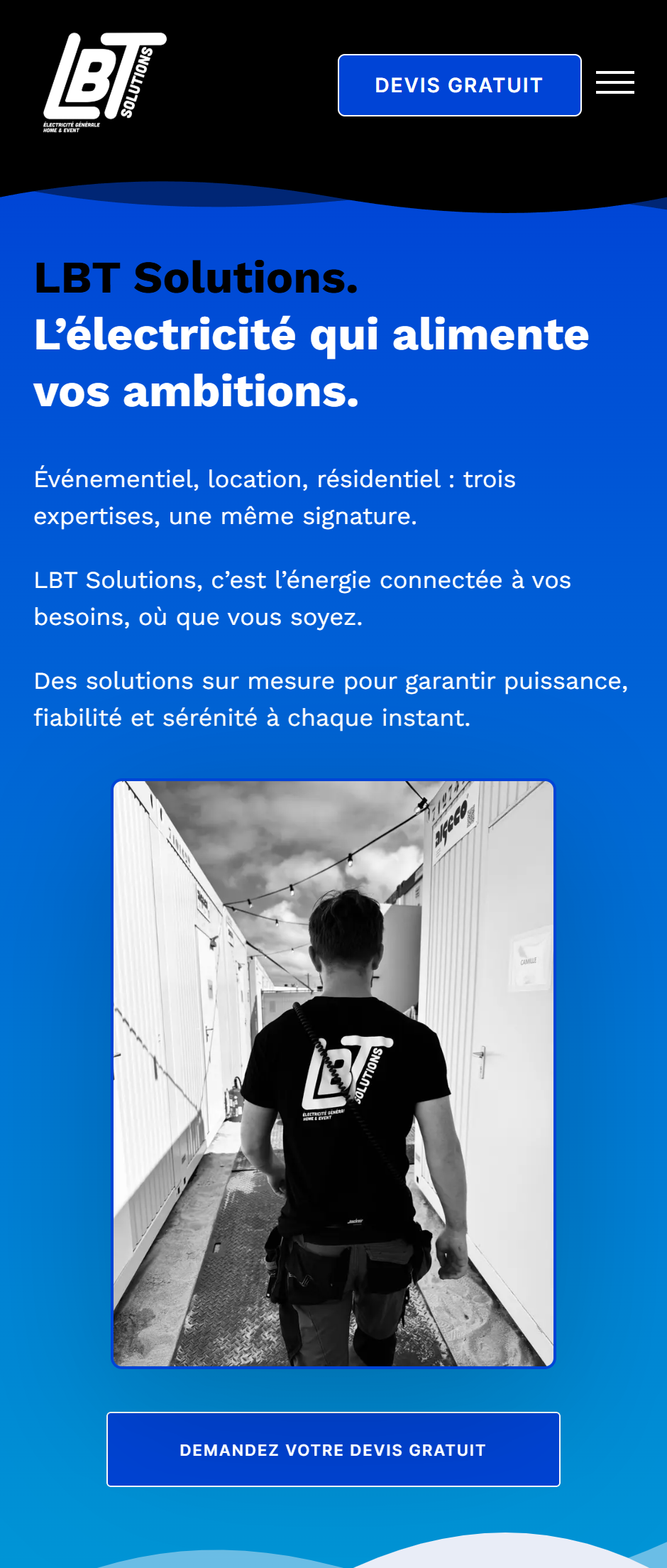 Site LBT Solutions - électricien